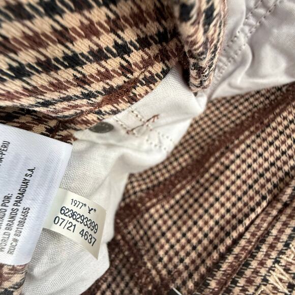 American Eagle Dark Academia High Waisted Houndstooth Mom Jeans Stretch Sz 0 - Picture 11 of 16